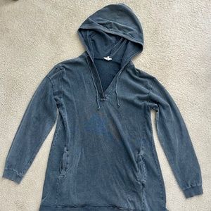 Easel Mineral Washed Deep V Sweatshirt Dress